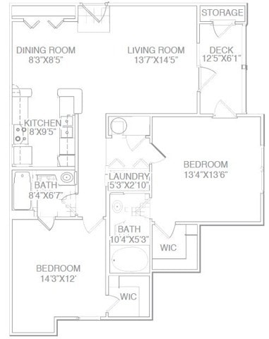 Two Bed Two Bath Standard with Patio-Renovated - Two Bed Two Bath Standard with Patio-Renovated