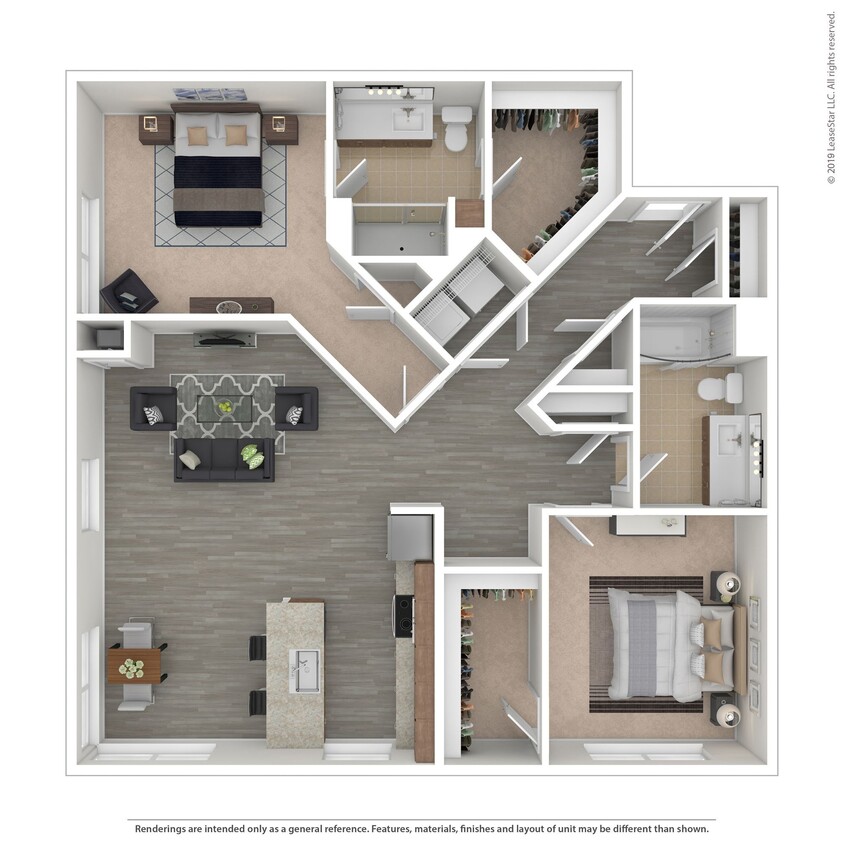 Floor Plan - C15 - 2 bed/2 bath