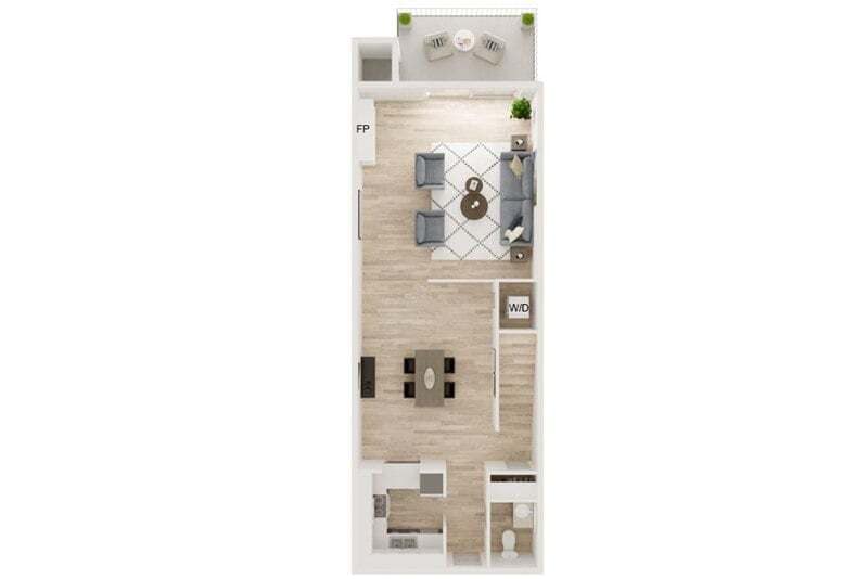 Floor Plan - Two Bedroom 2.5 Bath TH B