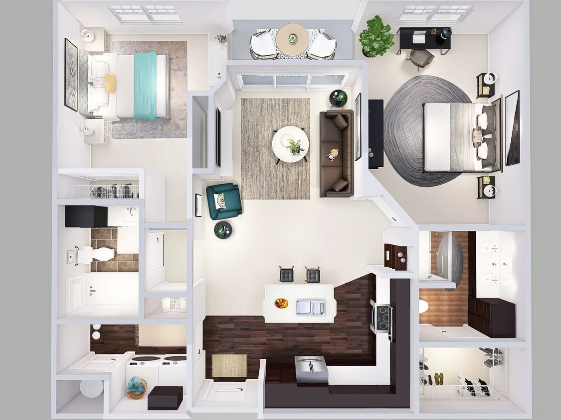 Floor Plan - 2 Bed, 2 Bath (J)