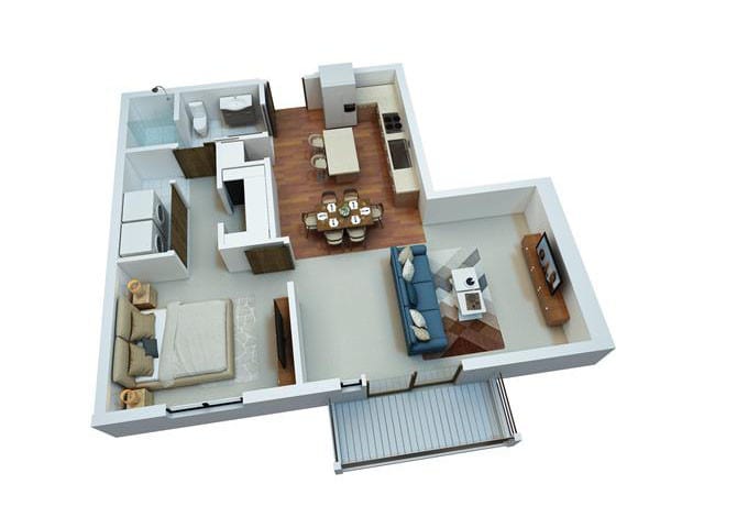 Floor Plan - 1 Bedroom / 1 Bathroom