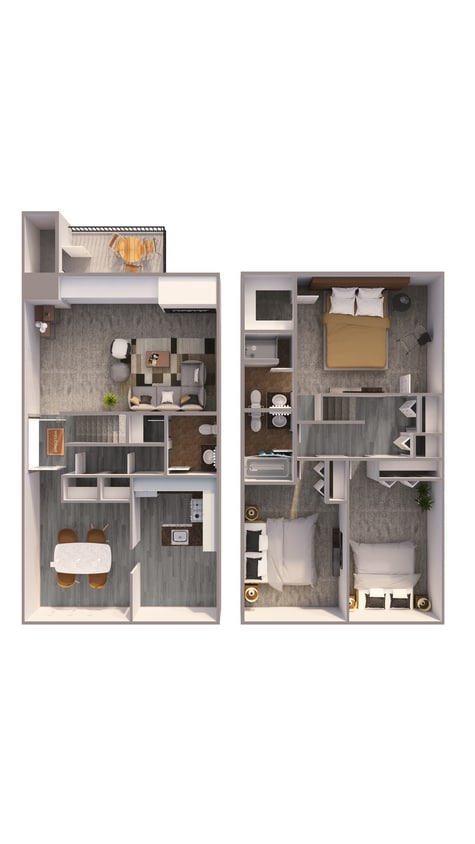 Floor Plan - Three Bedroom 2.5 Bath TH Cypr