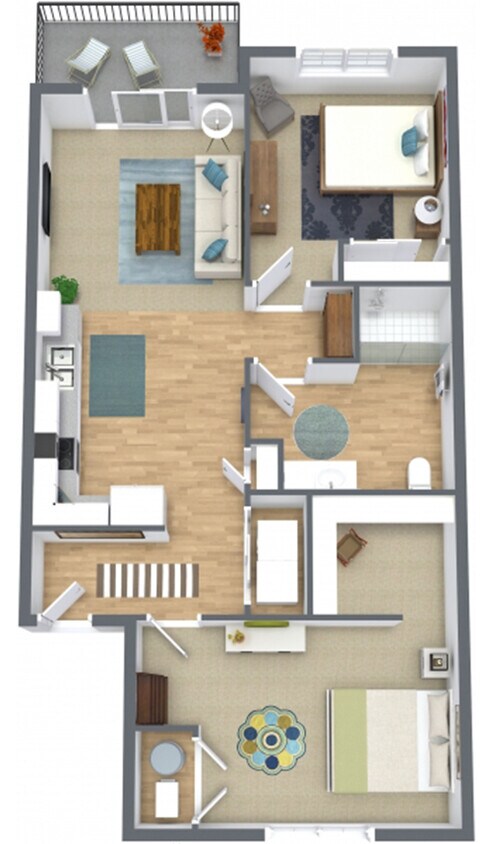 Floor Plan - 2 Bedroom 1 Bathroom Accessible