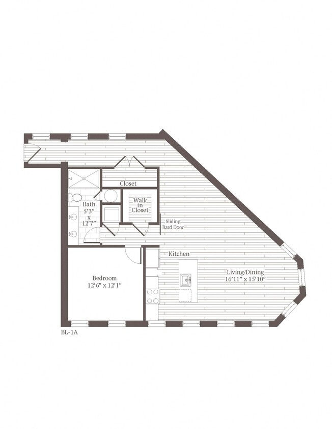 Floor Plan - 1 Bed 1 Bath-Retail