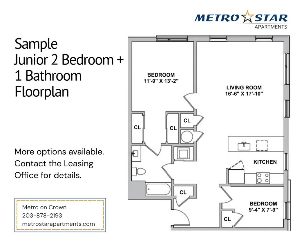 Floor Plan - Jr two bed one bath