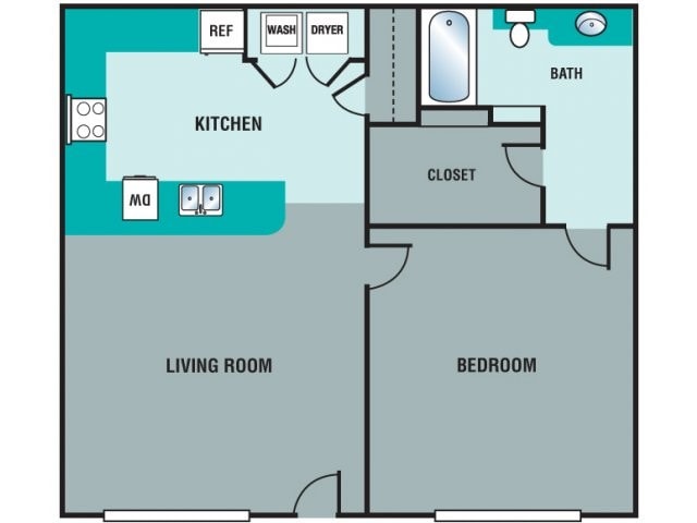 Floor Plan - 1 Bedroom