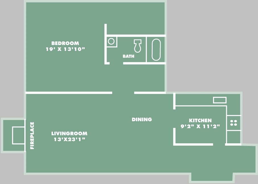 1BR/1BA - Elm