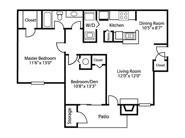 Floor Plan - B1 - Renovated Interior