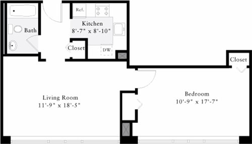 Floor Plan - The Lofts 1 Bedroom A