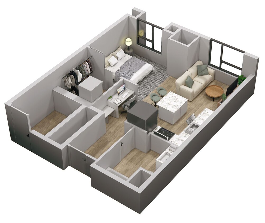 Floor Plan - Studio Apartment (A)