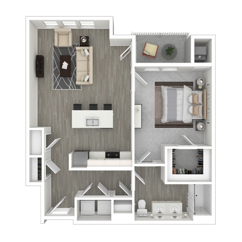 Floor Plan - One Bedroom 860 SQFT(elevator building)