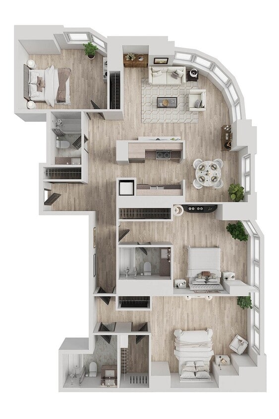 D1 | 3-Bedroom Floorplan - D1