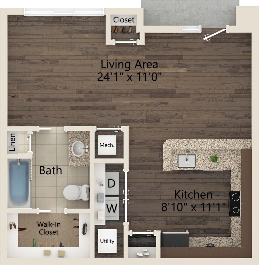 Poplar floor plan Ayrsley Lofts - Poplar