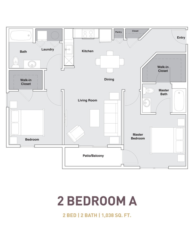 2x2A | 1,038SF - 2x2 A