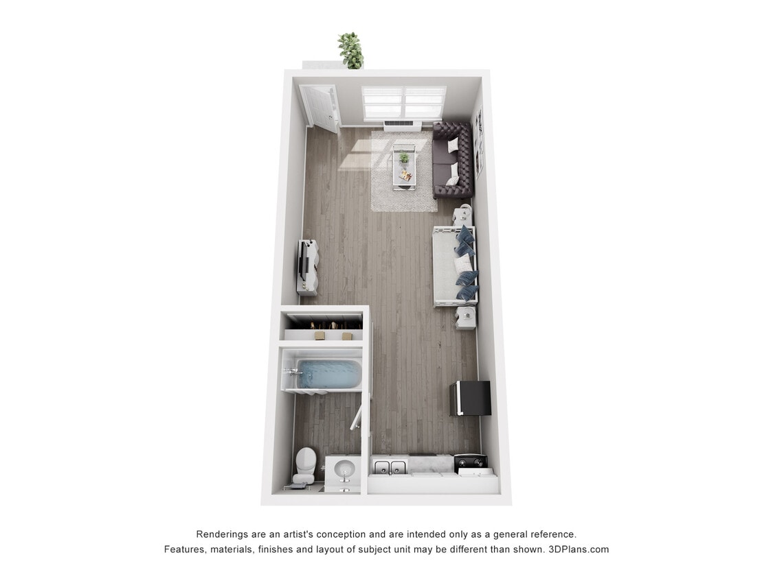 Floor Plan - Studio Upgraded-Call For Availability