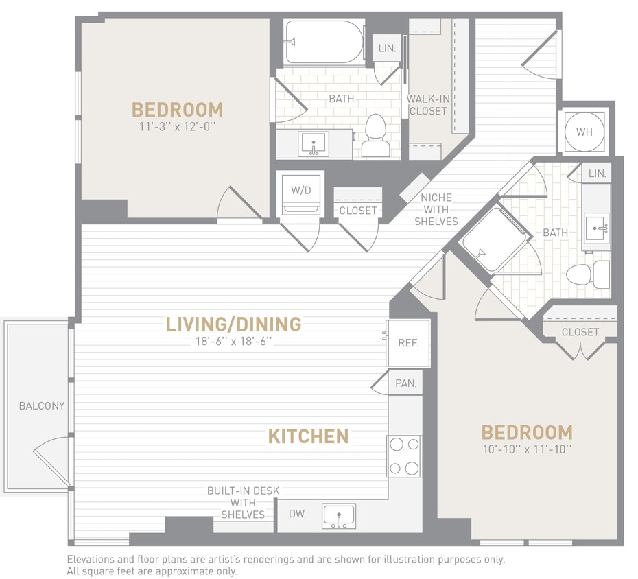 Floor Plan - 2 Bed 2 Bath-C02
