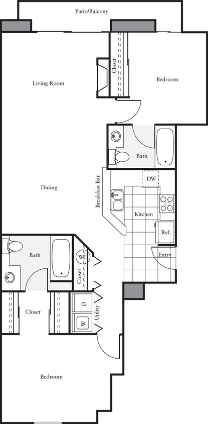 Floor Plan - 2x2 - G