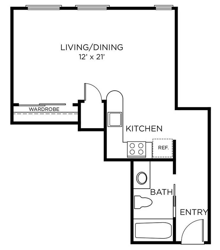 A1 - Studio floor plan The Rice - A1 - Studio