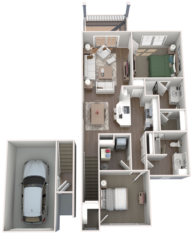 Floor Plan - E - Upstairs 2B.2BR