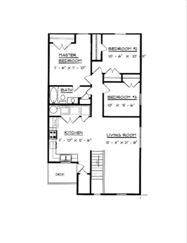 3BR/1BA - 3 Bedroom, 1 Bathroom