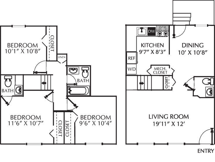 Floor Plan - Huntington Townhouse