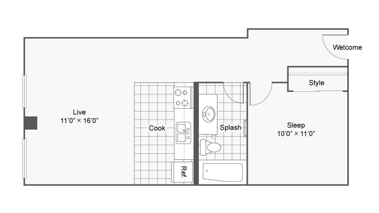 1x1 - One Bedroom Income Restricted- LURA 60