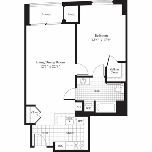 Floor Plan - 1 Bedroom J