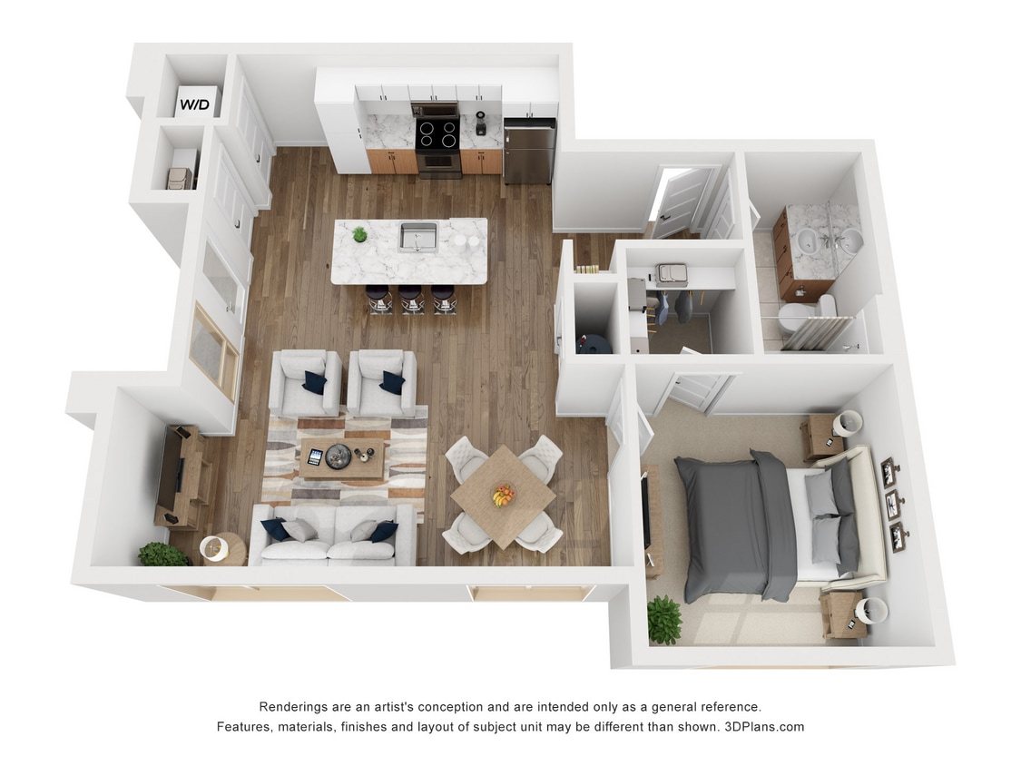 Floor Plan - 1 Bedroom 1 Bath
