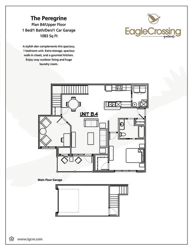 Floor Plan - 1x1 Den Peregrine