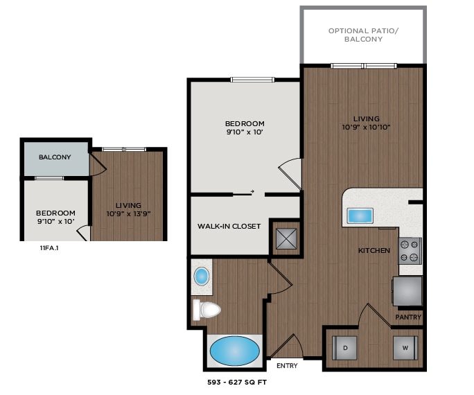 Floor Plan - 593 Sq Ft