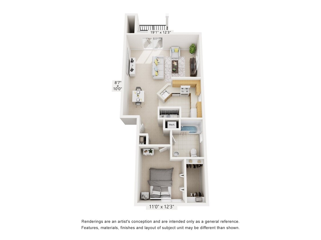 Floor Plan - One Bedroom - Glen