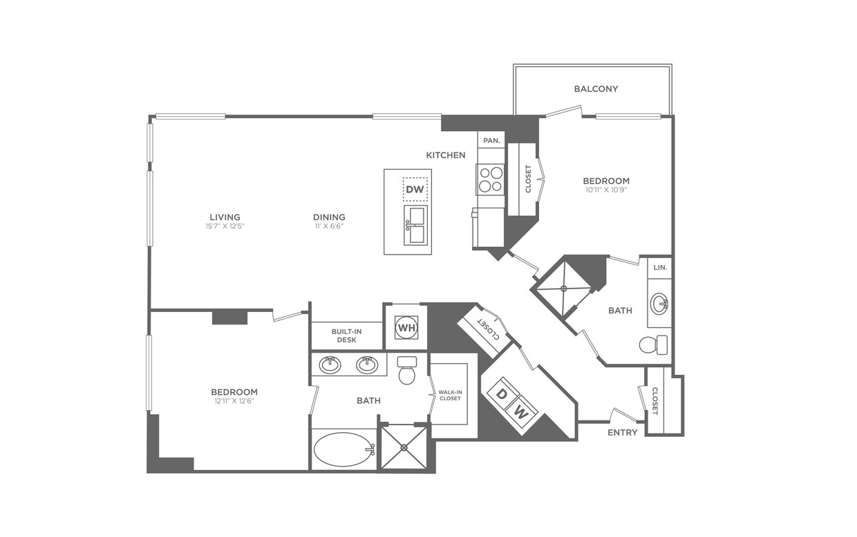 Floor Plan - 2 Bed/2 Bath - B12