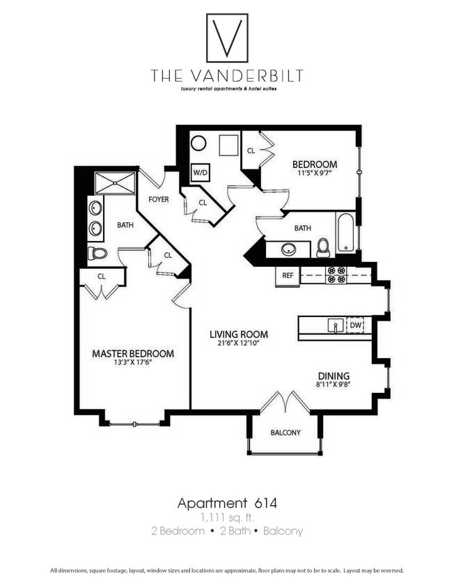 Floor Plan - 2 Bed - 2 Bath - Balcony