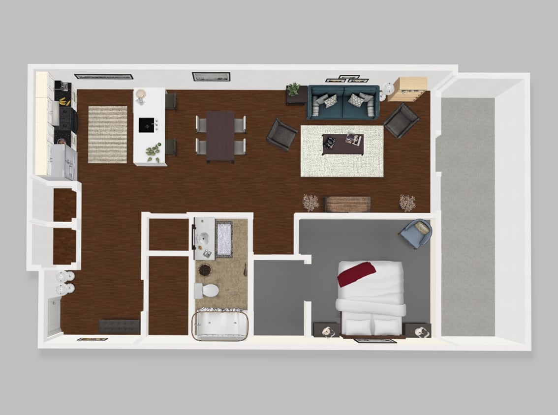Floor Plan - Unit A- One Bedroom
