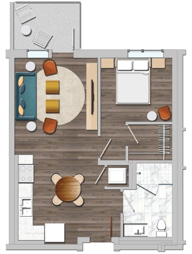 Floor Plan - 1 Bedroom Y