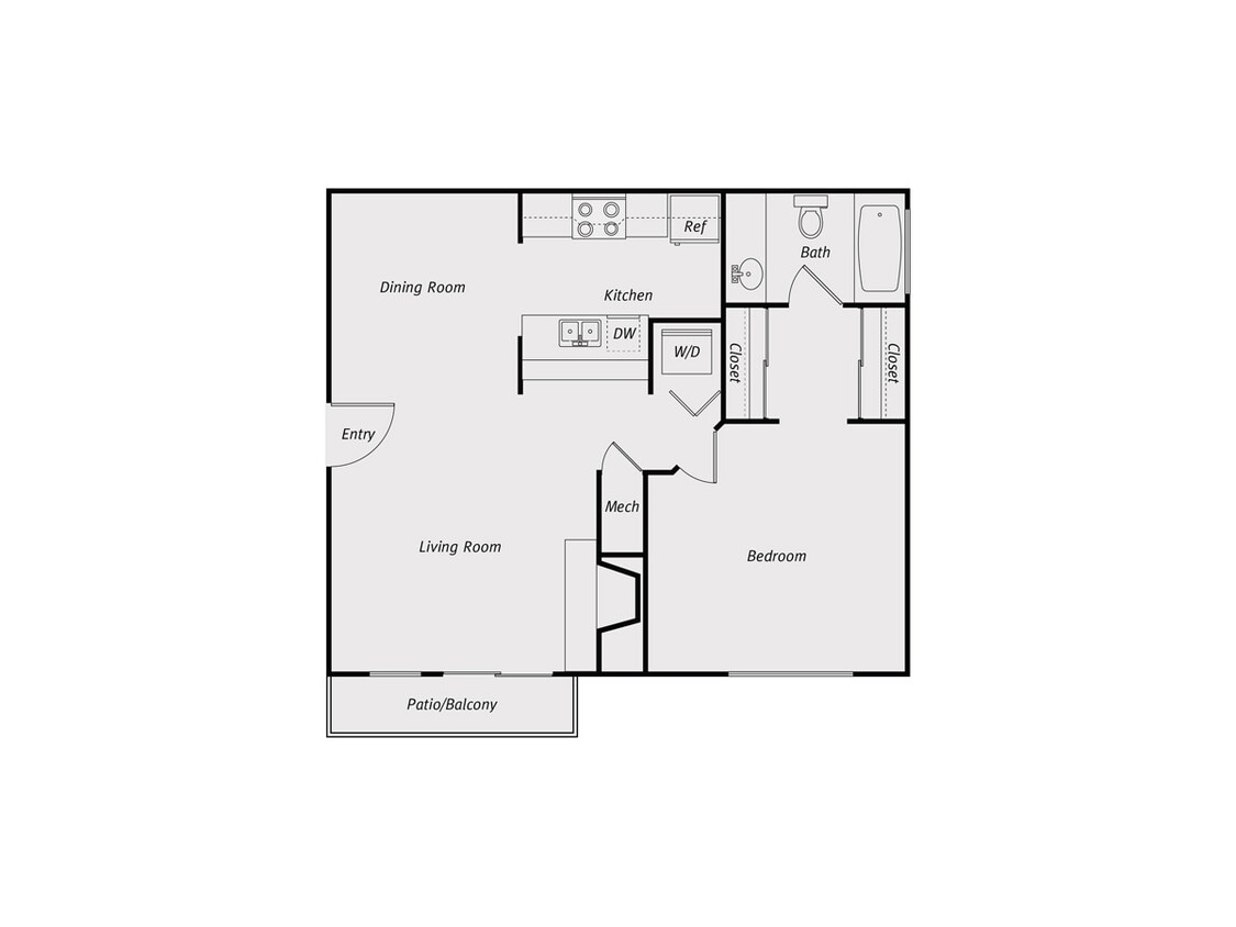 Floor Plan - 1B1Ba