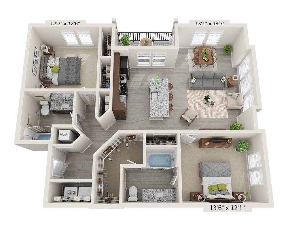 Floor Plan - Two Bedroom B2C