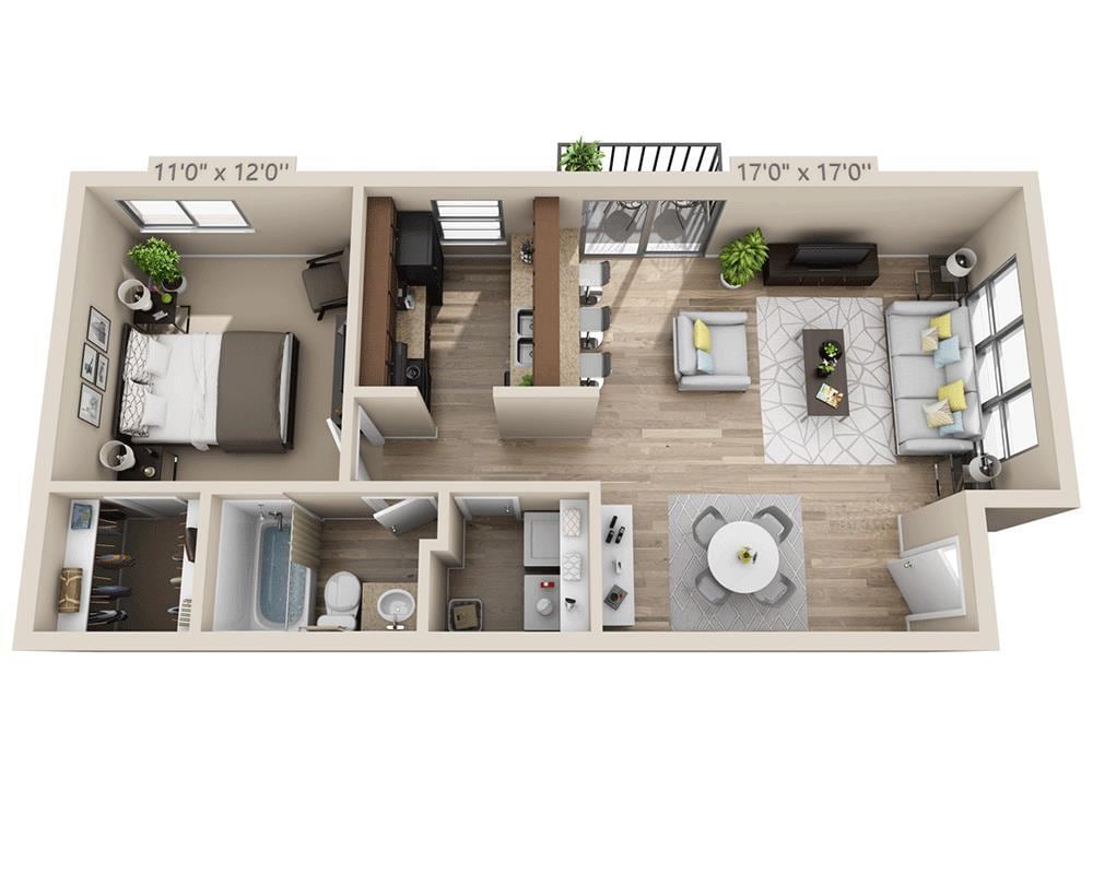 Floor Plan - One Bedroom A1BRW