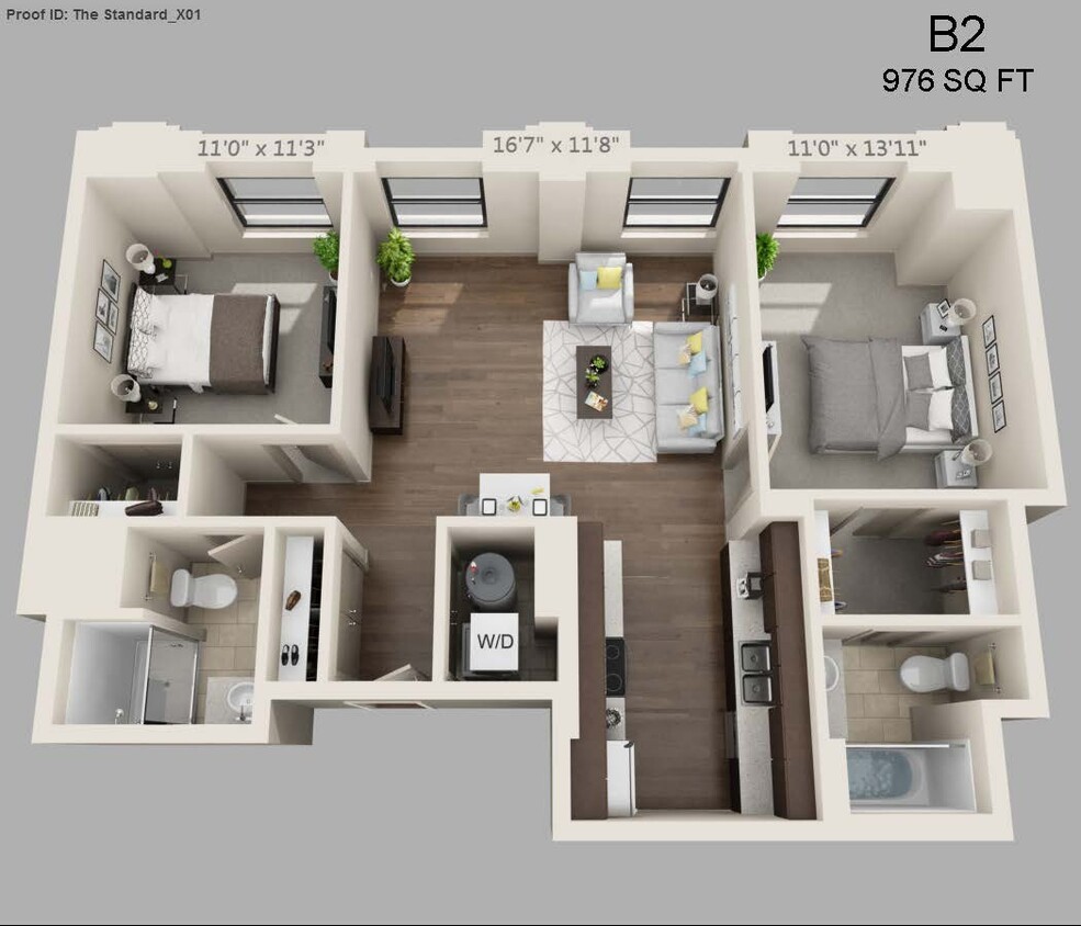 Two Bed Two Bath 976 sqft - Two Bed/Two Bath - 976