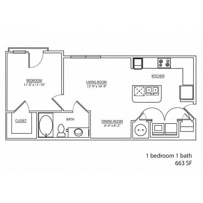 Floor Plan - 1-1B