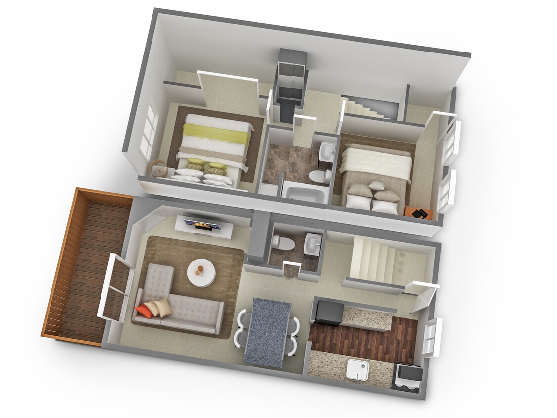 Floor Plan - Two Bedroom Townhouse