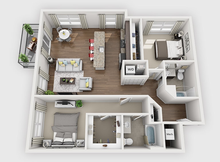 Floor Plan - 2 Bed 2 Bath (C8)