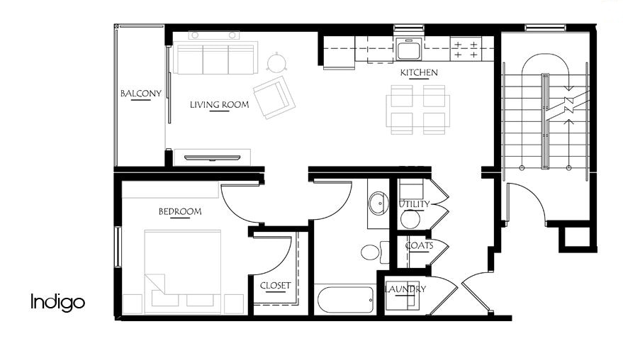 Indigo Floorplan - Indigo - 2nd Floor - River View