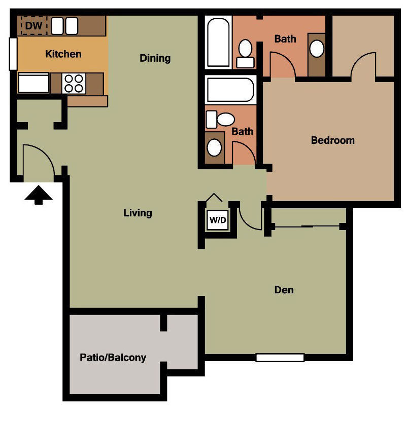 Floor Plan - 1x2BR1T3