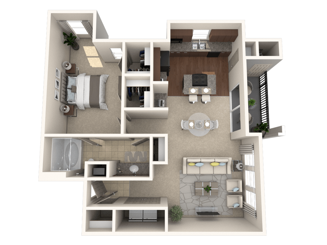 Floor Plan - One Bedroom (H)