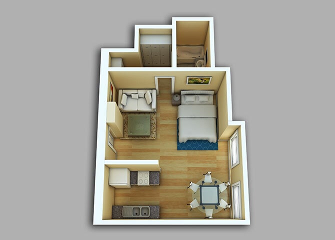Floor Plan - Studio #216-716