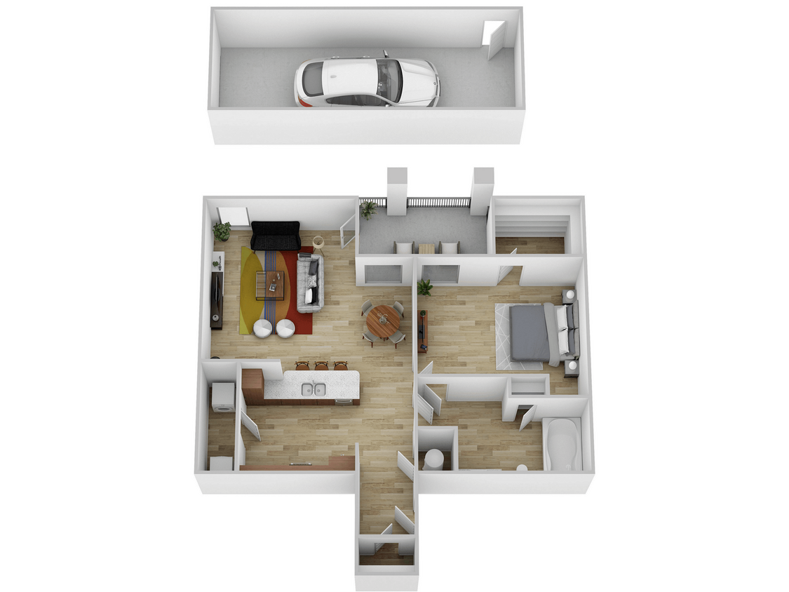 Katy Ranch 762 SF 2025 - 1 Bed, 1 Bath with Garage (80% Income Restricted)