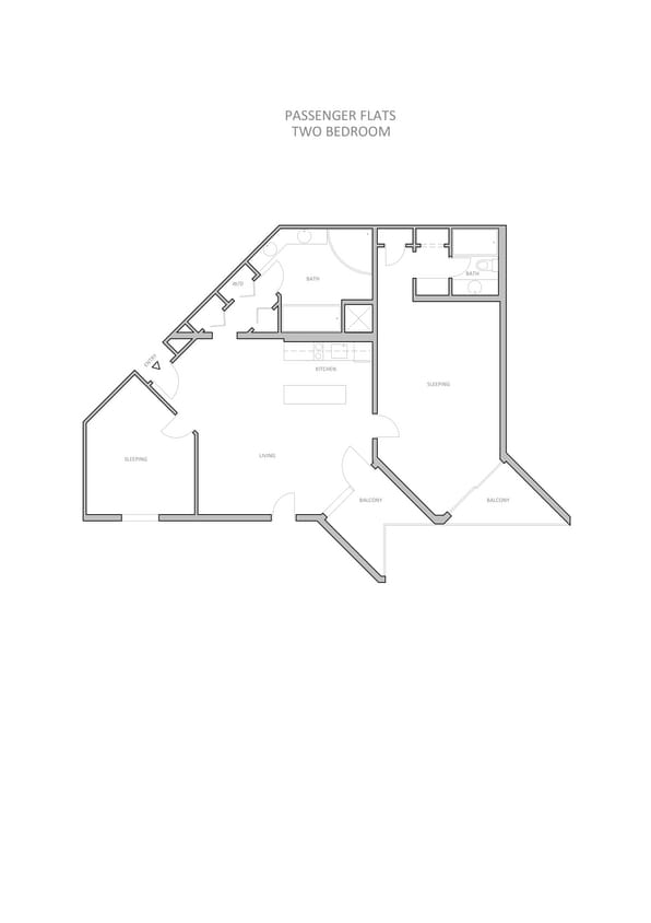 Floor Plan - Two Bedroom Three Bath