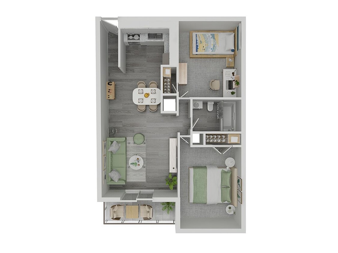 Floor Plan - Whistling Pine 2 Bedroom 1Bath