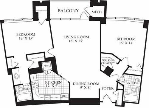 Floor Plan - 2 Bedrooms I